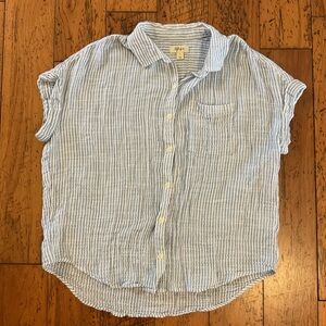Style & Co. Light Blue Striped Button-Up Shirt